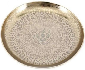 Διακοσμητικός Δίσκος Curved Φ42cm Gold Metal