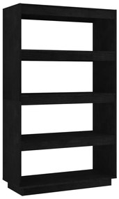 vidaXL Βιβλιοθήκη/Διαχωριστικό Χώρου Μαύρο 80x35x135 εκ. Μασίφ Πεύκο