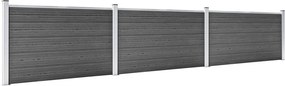 vidaXL Σετ Πάνελ Περίφραξης Μαύρο 526 x 105 εκ. από WPC