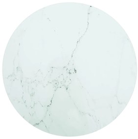 vidaXL Επιφάνεια Τραπεζιού Λευκή Ø70 x 0,8 εκ. Ψημ. Γυαλί Μαρμ. Σχέδιο