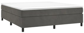 vidaXL Κρεβάτι Boxspring με Στρώμα Σκούρο Γκρι 180x200 εκ. Βελούδινο