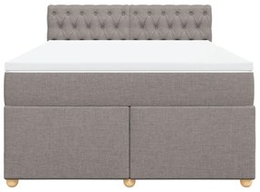 vidaXL Κρεβάτι Boxspring με Στρώμα Taupe 140x200 εκ. Υφασμάτινο