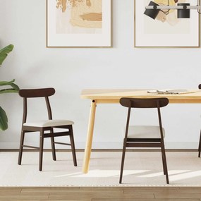 vidaXL Καρέκλα τραπεζαρίας 2 pcs Σκούρο Καφέ, Λευκό