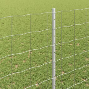 vidaXL Περίφραξη Euro με Στήλη 10 x 1,4 μ Γαλβανισμένος Χάλυβας Ασημί