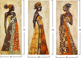 ΠΙΝΑΚΑΣ ΤΡΙΠΤΥΧΟ MDF AFRICAN STYLE WOMEN HM7204.03 60X0,3X50 εκ.