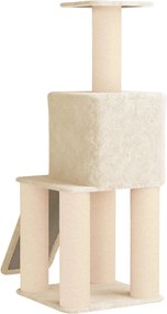 vidaXL Δέντρο γάτας με στύλους ξύρας Κρεμ 146 cm