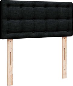 vidaXL Κρεβάτι Boxspring με Στρώμα Μαύρο 90x190 εκ.Υφασμάτινο