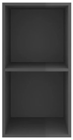 vidaXL Έπιπλο Τηλεόρασης Κρεμαστό Γυαλ. Γκρι 37x37x72 εκ. Επεξ. Ξύλο