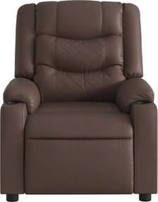 vidaXL Πολυθρόνα Μασάζ Ανακλινόμενη Καφέ από Συνθετικό Δέρμα