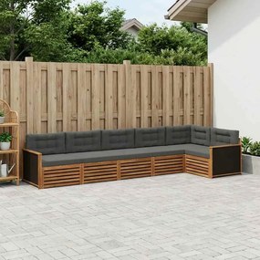 vidaXL Σειρά Καναπέ Εξωτερικού 6 pcs Φυσικό και Ανθρακί