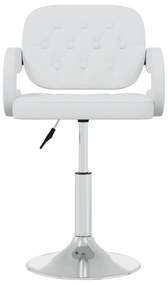 vidaXL Καρέκλες Τραπεζαρίας Περιστρεφόμενες 4 τεμ. Λευκές Δερματίνη