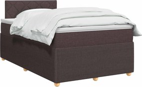 vidaXL Κρεβάτι box spring με στρώμα Σκούρο Καφέ 120 x 200 cm Ύφασμα