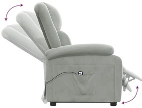 vidaXL Πολυθρόνα με Ανύψωση Ανοιχτό Γκρι Βελούδινη