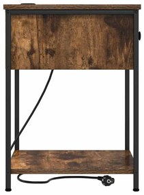 vidaXL Κομοδίνο Καπνιστή δρυς 42 x 41 x 56 εκ. Επεξεργασμένο ξύλο