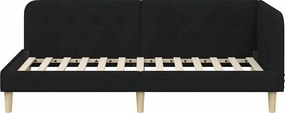 vidaXL Κρεβάτι Γωνίας Μαύρο 100 x 200 cm ύφασμα