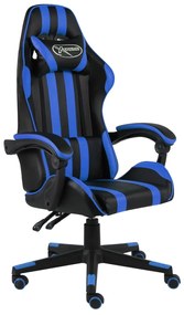 vidaXL Καρέκλα Racing Μαύρο / Μπλε από Συνθετικό Δέρμα