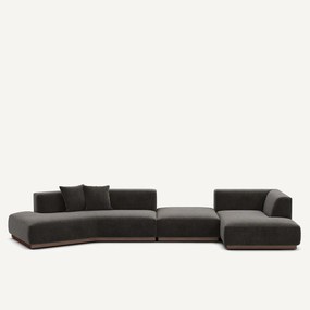 Γωνιακός καναπές δεξιά XL από βελούδο chenille, Jacopo