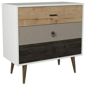 Συρταριέρα  KIMOLOS Λευκό/Φυσικό/Καφέ 80x40x79cm