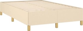 vidaXL Κρεβάτι Boxspring με Στρώμα Κρεμ 120x190 εκ. Υφασμάτινο