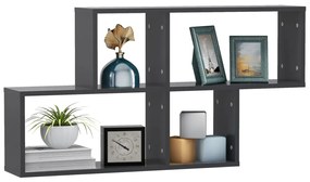 vidaXL Ράφι Τοίχου Γκρι 100 x 18 x 53 εκ. από Μοριοσανίδα