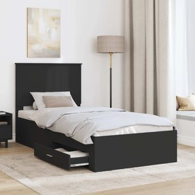 vidaXL Σκελετός Κρεβατιού Μαύρο και Ασημί 100 x 200 cm