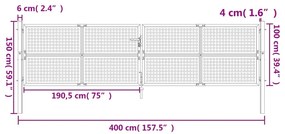 ΠΥΛΗ ΚΗΠΟΥ ΑΝΘΡΑΚΙ 400 X 150 ΕΚ. ΑΤΣΑΛΙΝΗ 154572