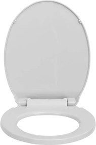 vidaXL Κάλυμμα Λεκάνης με Soft Close &amp;amp; Quick Release Οβάλ Ανοιχτό Γκρι