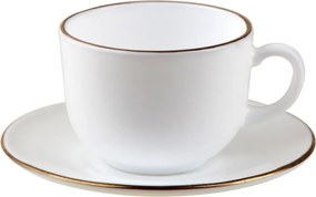 Σετ φλιτζάνια και πιατάκια Klausberg KH 1929, 12 τμχ, 210 ml, Opal, λευκό/χρυσό