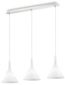 Φωτιστικό Οροφής Ράγα Cocktail 074245 82x32/125x20cm 3xE14 40W White Ideal Lux