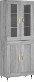 vidaXL Ντουλάπι Γκρι Sonoma 69,5 x 34 x 180 εκ. Επεξεργασμένο Ξύλο