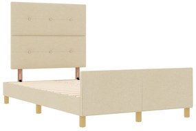 vidaXL Κρεβάτι Κρεμ 120x200 εκ Υφασμάτινο