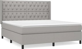 vidaXL Κρεβάτι Boxspring με Στρώμα Αν. Πράσινο 160x200εκ Υφασμάτινο