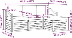vidaXL Σειρά Καναπέ Εξωτερικού 4 pcs Λευκό και Ανοιχτό Γκρι