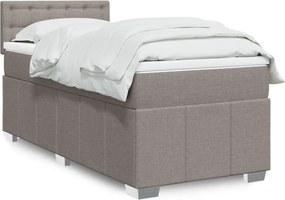 vidaXL Κρεβάτι Boxspring με Στρώμα Taupe 90x190 εκ.Υφασμάτινο