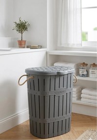 Stewehome Σετ καλάθι ρούχων και σάκος ρούχων μπάνιου από πλαστικό 55x35x58.5 cm