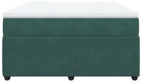 vidaXL Κρεβάτι Boxspring με Στρώμα Σκούρο Πράσινο 140x190εκ. Βελούδινο