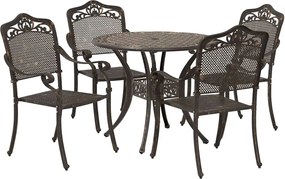 vidaXL Σέτ φαγητού για κήπο 5 pcs Μπρονζέ Αλουμίνιο