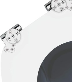 vidaXL Μαλακή κλειστή λεκάνη 2 pcs Γκρι 44 x 38 εκ. Πίνακας MDF