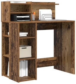 vidaXL Γραφείο με Αποθήκευση Παλιό Ξύλο 90x48x101.5 cm Επεξεργασμένο Ξύλο