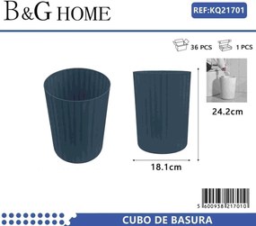 Κάδος απορριμμάτων μπάνιου πλαστικός - Blue - 21701