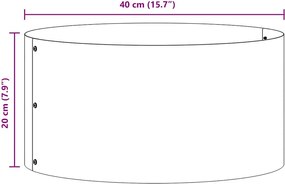 vidaXL Δακτύλιος γλάστρας Ασημί 40 x 40 x 20 cm Επικαλυμμένος Χάλυβας