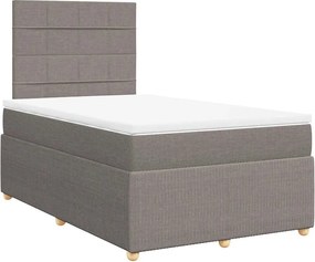 vidaXL Κρεβάτι Boxspring με Στρώμα Taupe 120x200 εκ. Υφασμάτινο