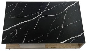Τραπέζι σαλονιού Moses pakoworld χρώμα μαύρο μαρμάρου-sonoma 90x54x37.5εκ - Μελαμίνη - 049-000064