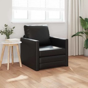vidaXL Καναπές-Κρεβάτι Μαύρο 74 x 77 x 81 εκ. Τεχνητό δέρμα