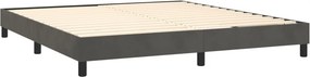 vidaXL Σκελετός Κρεβατιού με Ελατήρια Σκ. Γκρι 180x200 εκ. Βελούδινο