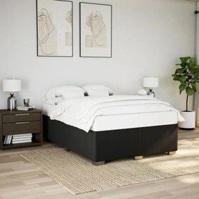 vidaXL Κρεβάτι Boxspring με Στρώμα Μαύρο 160x200 εκ. Υφασμάτινο