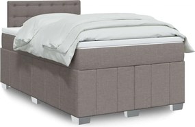vidaXL Κρεβάτι Boxspring με Στρώμα Taupe 120x190 εκ. Υφασμάτινο