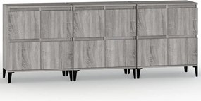 vidaXL Ντουλάπι 3 τεμ. Γκρι Sonoma 60x35x70 εκ. από Επεξεργασμένο Ξύλο