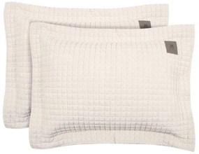 Ζεύγος Μαξιλαροθήκες Microfiber 50x70+7εκ. Με Κέντημα Classic 4429 Ivory Greenwich Polo Club