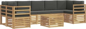 vidaXL Σειρά Καναπέ Εξωτερικού 8 pcs Άσπρο και Ανθρακί Πολυεστέρας